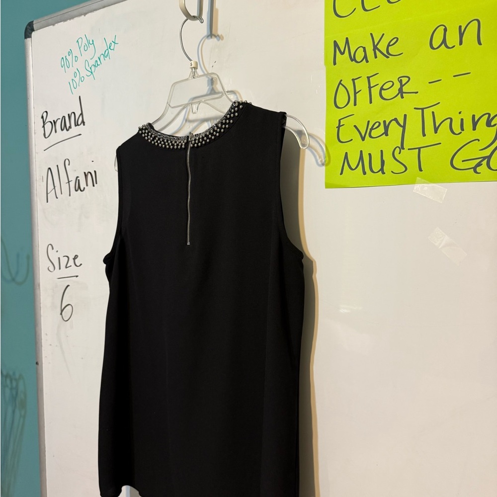 Alfani Black Embellished Tank Top